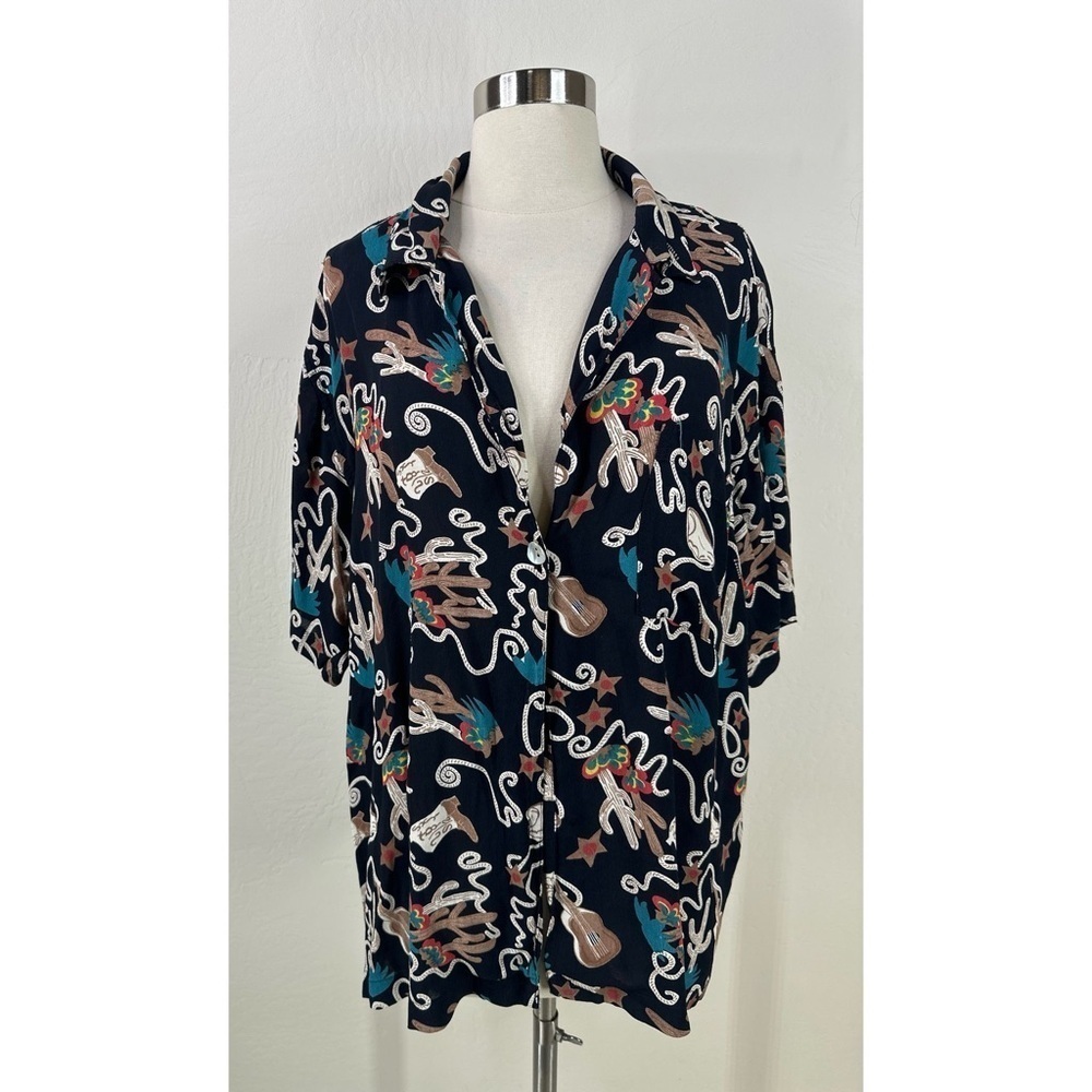 Chicos Design Artisan Boho Western Button Down Shirt